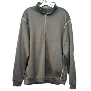 Nike Golf Mens Large Dark Army Green Therma-Fit 1/4 Zip Fleece Lined Pullover